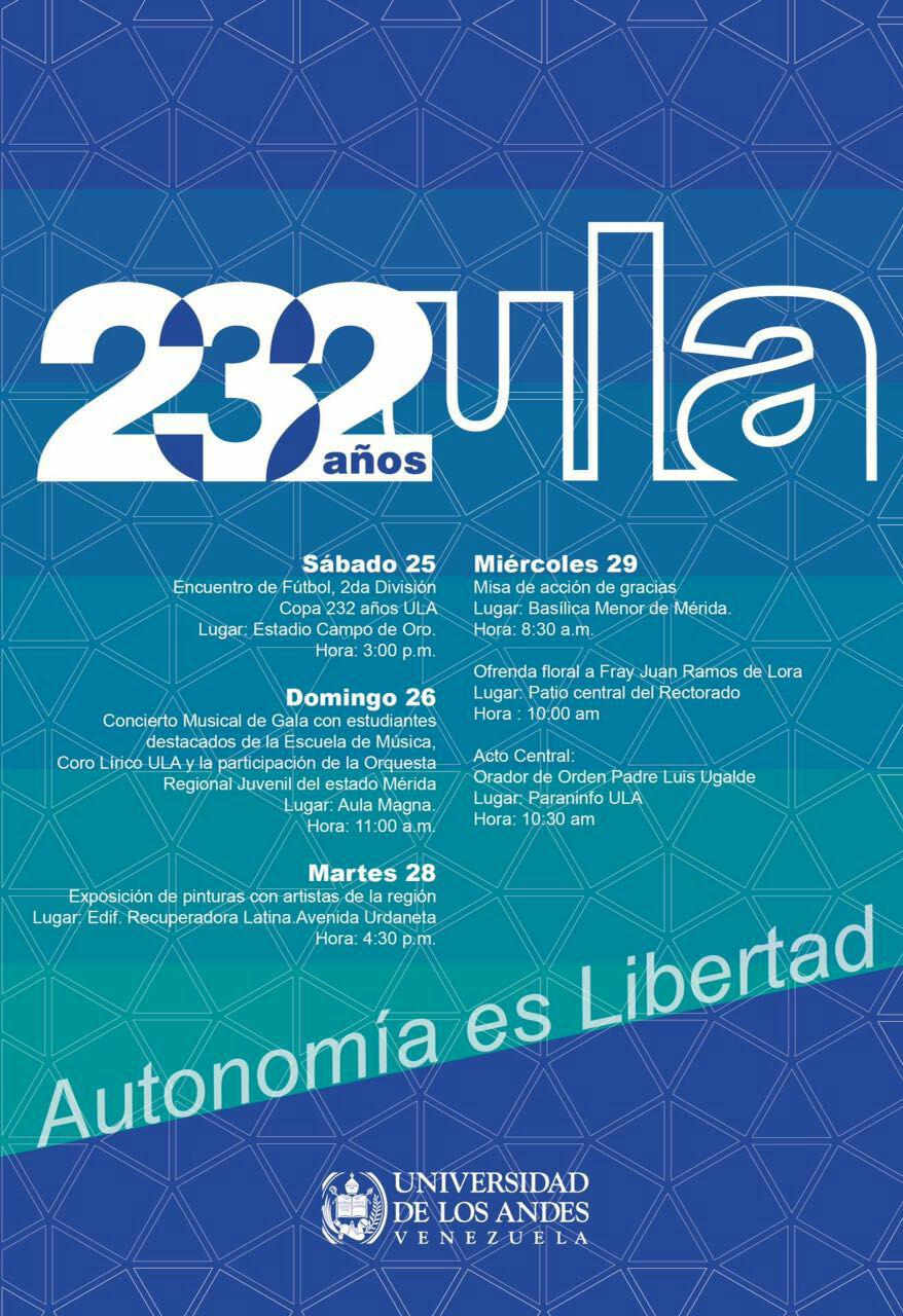  Programación aniversaria de la ULA