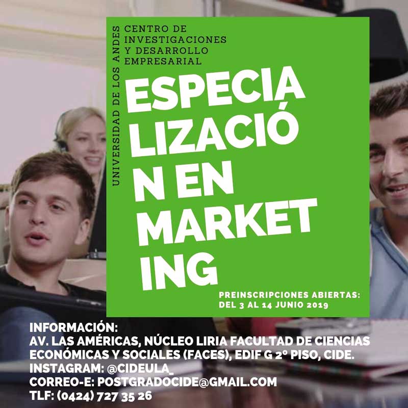 CIDE Preinscripción Especialización en Marketing