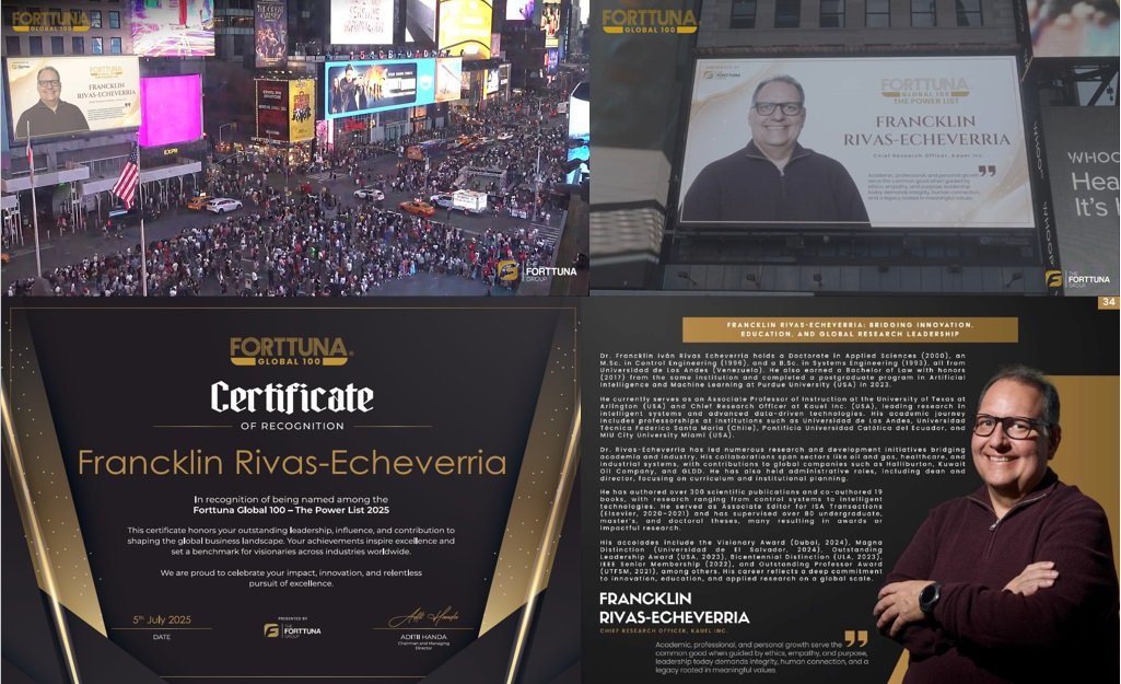 El Dr. Francklin Rivas-Echeverria es reconocido por FORTTUNA entre los 100 líderes globales más influyentes del mundo en 2025