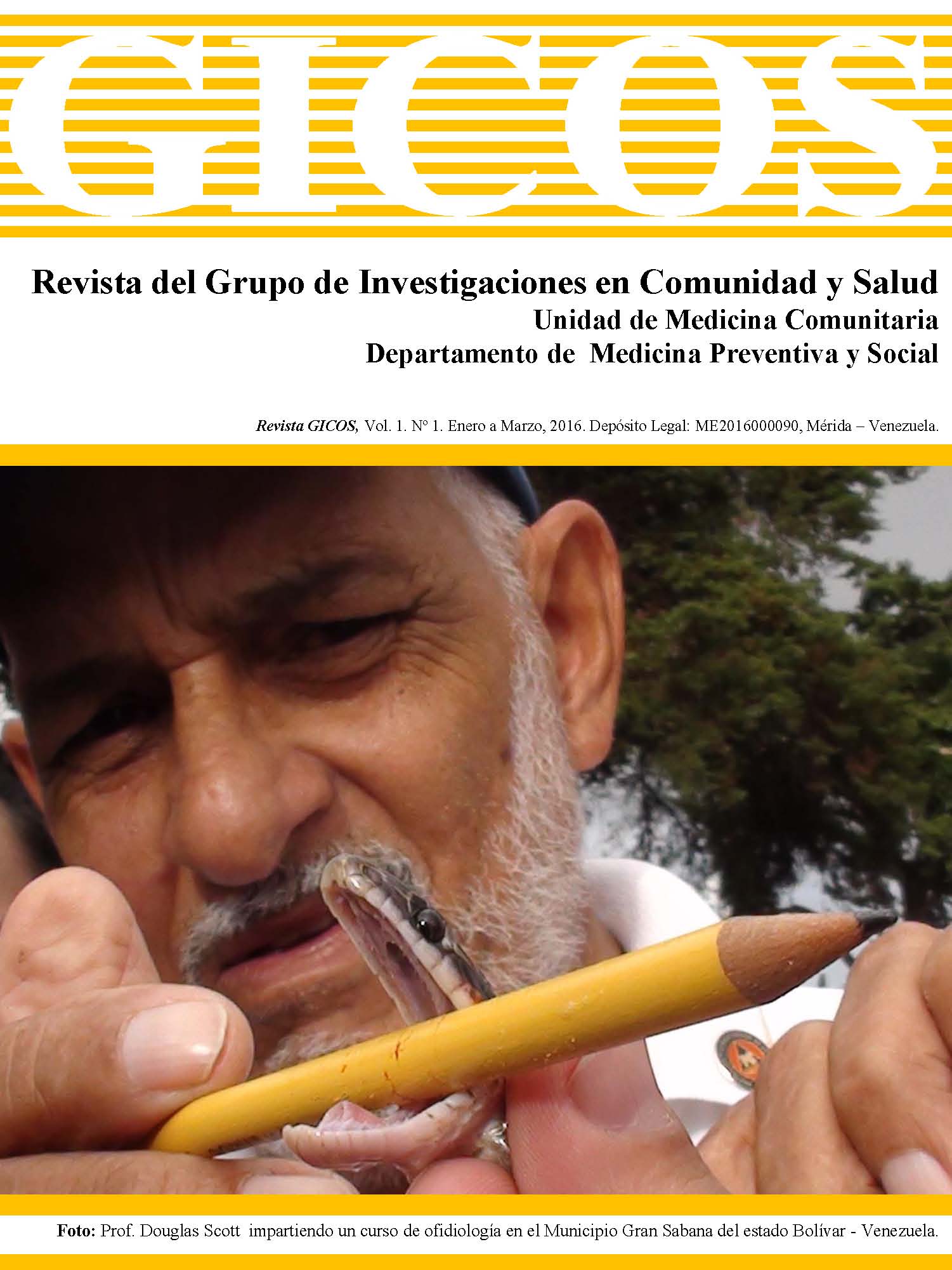 Portada y contenido. Vol. 1 N 1. 2016 Pgina 1